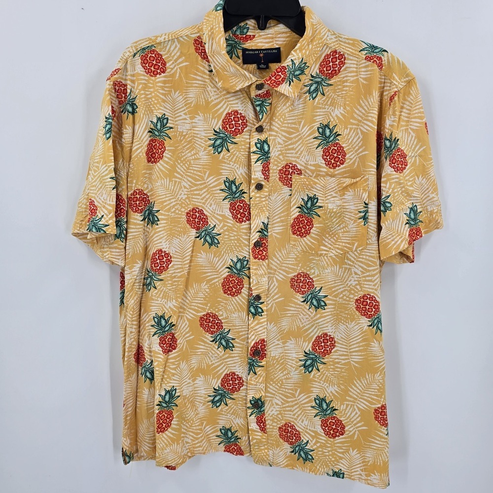 Margaritaville Shirt‎ Men's  Large Button Down Pineapples Tropical